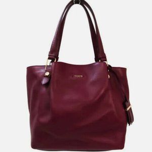 Tod's Flower Women's Handbag Bordeaux Beautiful Bag Purse